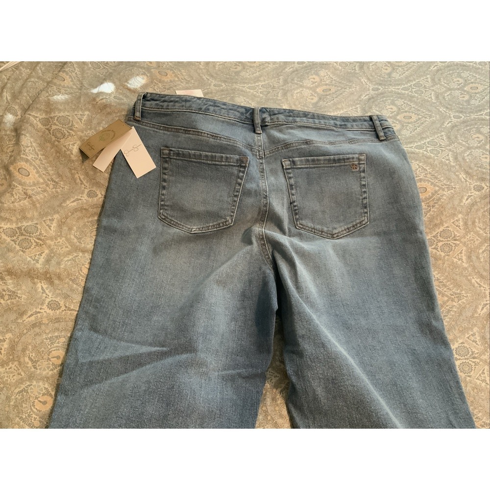 Jessica Simpson Womens High Rise Distressed Straight Leg Jeans Blue 14W 30169460 - Picture 4 of 6